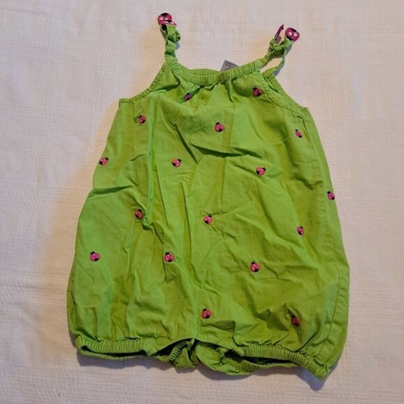 Gymboree girls size 2T sleeveless bubble romper shortie allover ladybugs - Picture 3 of 4